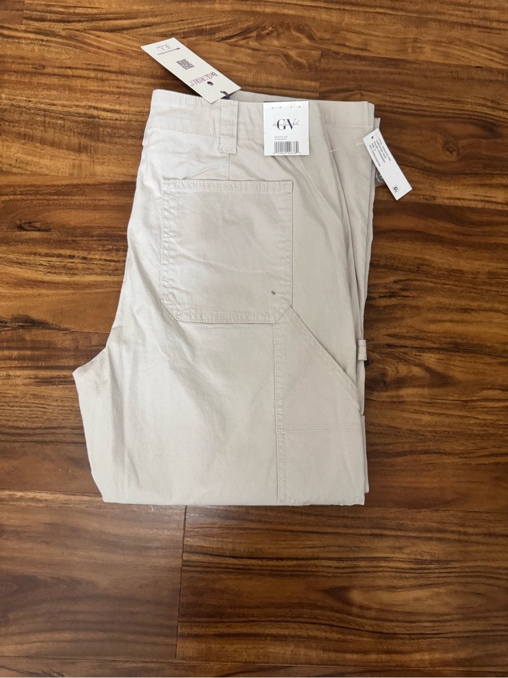 Gloria Vanderbilt Women's Carpenter Cropped Pants in Light Beige Size 8